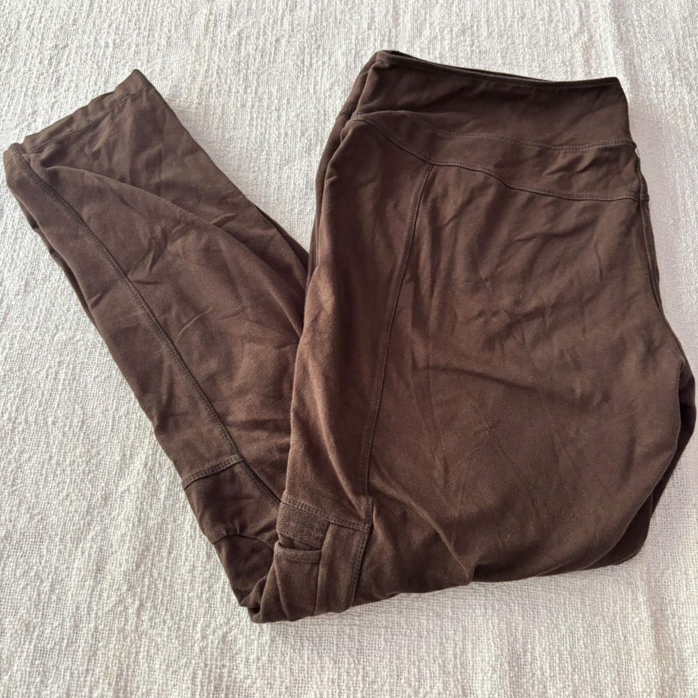 Neon Buddha Brown Cotton Spandex Stretch Leggings XL Yoga Travel Lounge